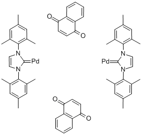 1,3-BIS(2,4,6-TRIMETHYLPHENYL)IMIDAZOL-2-YLIDENE (1,4-NAPHTHOQUINONE)PALLADIUM(0) DIMER Structure