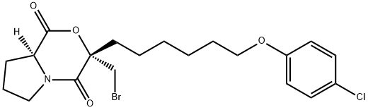 3-BROMOMETHYL-3-[6-(4-CHLOROPHENOXYL)-HEXYL]-TETRAHYDROPYRROLO[2,1-C][1,4]OXAZINE-1,4-DIONE Structure
