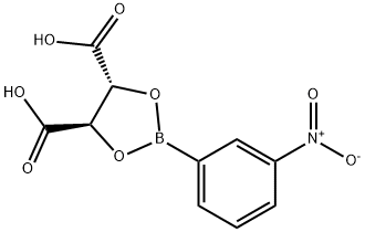 L-TarB-NO2,  2-(3-Nitrophenyl)-1,3,2-dioxaborolane-4R,5R-dicarboxylic  acid Structure