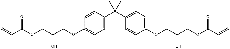 (1-메틸에틸리덴)비스[4,1-페닐렌옥시(2-하이드록시-3,1-프로판디일)]다이아크릴레이트 구조식 이미지