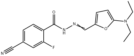 Benzoic  acid,  4-cyano-2-fluoro-,  [[5-(diethylamino)-2-furanyl]methylene]hydrazide  (9CI) Structure