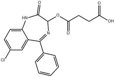 (7-chloro-2,3-dihydro-2-oxo-5-phenyl-1H-benzo-1,4-diazepin-3-yl) hydrogen succinate  Structure