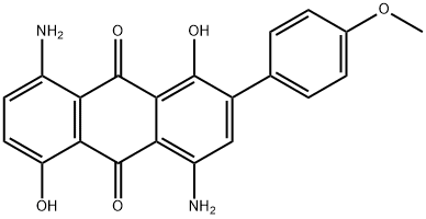 4,8-디아미노-1,5-디히드록시-2-(4-메톡시페닐)안트라퀴논 구조식 이미지