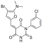 4,6(1H,5H)-Pyrimidinedione,  5-[[4-bromo-5-(dimethylamino)-2-furanyl]methylene]-1-(3-chlorophenyl)dihydro-2-thioxo- 구조식 이미지