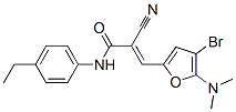 2-Propenamide,  3-[4-bromo-5-(dimethylamino)-2-furanyl]-2-cyano-N-(4-ethylphenyl)- Structure