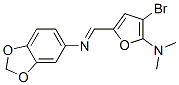 1,3-Benzodioxol-5-amine,  N-[[4-bromo-5-(dimethylamino)-2-furanyl]methylene]- Structure