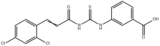 3-[[[[3-(2,4-DICHLOROPHENYL)-1-OXO-2-PROPENYL]AMINO]THIOXOMETHYL]AMINO]-BENZOIC ACID Structure