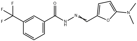 Benzoic  acid,  3-(trifluoromethyl)-,  [[5-(dimethylamino)-2-furanyl]methylene]hydrazide  (9CI) Structure