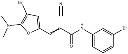 2-Propenamide,  3-[4-bromo-5-(dimethylamino)-2-furanyl]-N-(3-bromophenyl)-2-cyano- 구조식 이미지