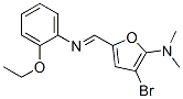 2-Furanamine,  3-bromo-5-[[(2-ethoxyphenyl)imino]methyl]-N,N-dimethyl- Structure