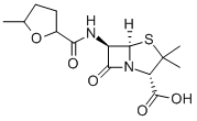 4-Thia-1-azabicyclo(3.2.0)heptane-2-carboxylic acid, 3,3-dimethyl-7-ox o-6-(((tetrahydro-5-methyl-2-furanyl)carbonyl)amino)-, (2S-(2-alpha,5- alpha,6-beta))- Structure