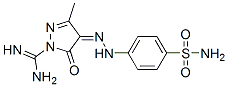 4-[N'-(1-Amidino-3-methyl-5-oxo-1H-pyrazol-4(5H)-ylidene)hydrazino]benzenesulfonamide 구조식 이미지