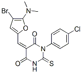 4,6(1H,5H)-Pyrimidinedione,  5-[[4-bromo-5-(dimethylamino)-2-furanyl]methylene]-1-(4-chlorophenyl)dihydro-2-thioxo- Structure