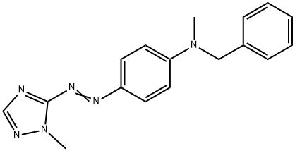 N-Methyl-N-[4-(1-methyl-1H-1,2,4-triazole-5-ylazo)phenyl]benzenemethanamine 구조식 이미지