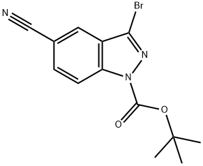 1H-Indazole-1-carboxylic acid, 3-broMo-5-cyano-, 1,1-diMethylethyl ester Structure