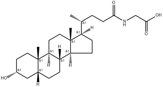 N-[(3a,5b)-3-hydroxy-24-oxocholan-24-yl]-(9CI) Glycine 구조식 이미지