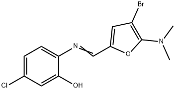Phenol,  2-[[[4-bromo-5-(dimethylamino)-2-furanyl]methylene]amino]-5-chloro- 구조식 이미지