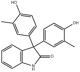 3,3-Bis(3-methyl-4-hydroxyphenyl)indoline-2-on 구조식 이미지