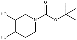 1-Piperidinecarboxylic acid, 3,4-dihydroxy-, 1,1-dimethylethyl ester (9CI) Structure