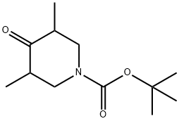1-피페리딘카르복실산,3,5-디메틸-4-옥소-,1,1-디메틸에틸에스테르 구조식 이미지