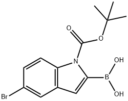5-Bromo-1-(tert-butoxycarbonyl)-1H-indol-2-ylboronic acid Structure