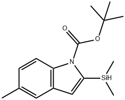 1-BOC-2-디메틸실라닐-5-메틸-인돌 구조식 이미지