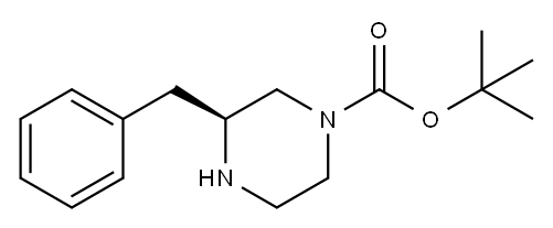 (S)-1-Boc-3-benzylpiperazine 구조식 이미지