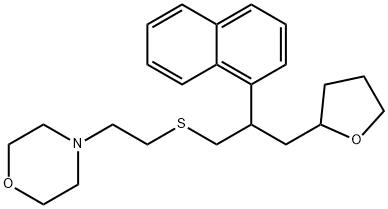 1-(2-Morpholinoethyl)thio-2-(1-naphtyl)-3-(2,3,4,5-tetrahydrofuran-2-yl)propane 구조식 이미지