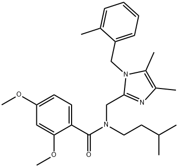 BENZAMIDE, N-[[4,5-DIMETHYL-1-[(2-METHYLPHENYL)METHYL]-1H-IMIDAZOL-2-YL]METHYL]-2,4-DIMETHOXY-N-(3-METHYLBUTYL)- 구조식 이미지