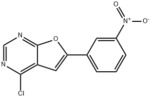 4-CHLORO-6-(3-NITRO-PHENYL)-FURO[2,3-D]PYRIMIDINE Structure
