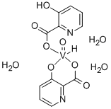 (OC-6-45)  Aqua  (3-hydroxy-2-pyridinecarboxylato-kapaN1,kapaO2)[3-(hydroxy-kapaO)-2-pyridinecarboxylato(2-)-kapaO2]oxo-vanadate(1-),  hydrogen,  trihydrate 구조식 이미지