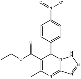 TETRAZOLO[1,5-A]PYRIMIDINE-6-CARBOXYLIC ACID, 1,7-DIHYDRO-5-METHYL-7-(4-NITROPHENYL)-, ETHYL ESTER Structure
