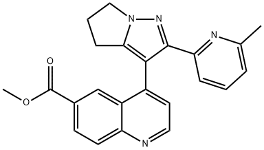 6-Quinolinecarboxylic acid, 4-[5,6-dihydro-2-(6-Methyl-2-pyridinyl)-4H-pyrrolo[1,2-b]pyrazol-3-yl]-, Methyl ester 구조식 이미지