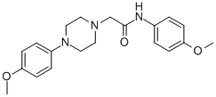 N-(4-메톡시페닐)-2-[4-(4-메톡시페닐)피페라지노]아세트아미드 구조식 이미지