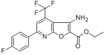 ETHYL 3-AMINO-4-(TRIFLUOROMETHYL)-6-(4-FLUOROPHENYL)FURO[2,3-B]PYRIDINE-2-CARBOXYLATE Structure