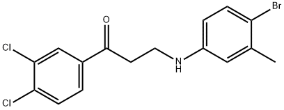 3-(4-BROMO-3-METHYLANILINO)-1-(3,4-DICHLOROPHENYL)-1-PROPANONE 구조식 이미지