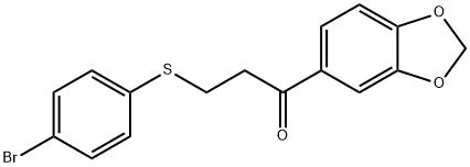 1-(1,3-BENZODIOXOL-5-YL)-3-[(4-BROMOPHENYL)SULFANYL]-1-PROPANONE Structure