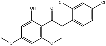 2-(2,4-DICHLOROPHENYL)-1-(2-HYDROXY-4,6-DIMETHOXYPHENYL)ETHANONE 구조식 이미지
