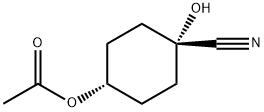 Cyclohexanecarbonitrile, 4-(acetyloxy)-1-hydroxy-, trans- (9CI) Structure