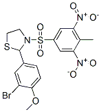 Thiazolidine, 2-(3-bromo-4-methoxyphenyl)-3-[(4-methyl-3,5-dinitrophenyl)sulfonyl]- (9CI) Structure