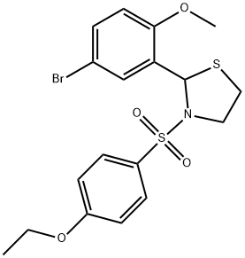 Thiazolidine, 2-(5-bromo-2-methoxyphenyl)-3-[(4-ethoxyphenyl)sulfonyl]- (9CI) 구조식 이미지