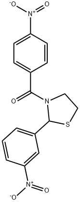 Thiazolidine, 3-(4-nitrobenzoyl)-2-(3-nitrophenyl)- (9CI) 구조식 이미지