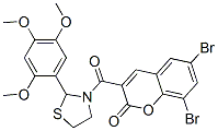 Thiazolidine, 3-[(6,8-dibromo-2-oxo-2H-1-benzopyran-3-yl)carbonyl]-2-(2,4,5-trimethoxyphenyl)- (9CI) Structure