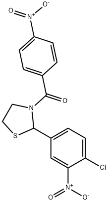 Thiazolidine, 2-(4-chloro-3-nitrophenyl)-3-(4-nitrobenzoyl)- (9CI) Structure