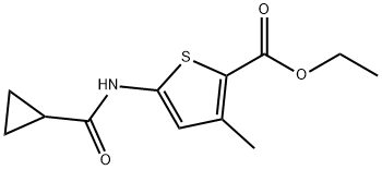 2-Thiophenecarboxylicacid,5-[(cyclopropylcarbonyl)amino]-3-methyl-,ethyl Structure