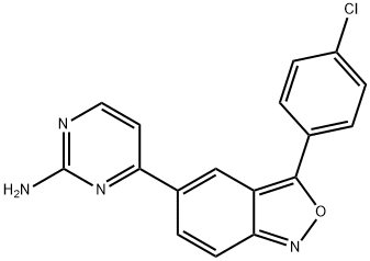 4-[3-(4-Chlorophenyl)-2,1-benzisoxazol-5-yl]-2-pyrimidinamine 구조식 이미지