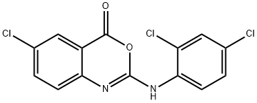 6-CHLORO-2-(2,4-DICHLOROANILINO)-4H-3,1-BENZOXAZIN-4-ONE 구조식 이미지