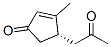 2-Cyclopenten-1-one, 3-methyl-4-(2-oxopropyl)-, (4R)- (9CI) Structure