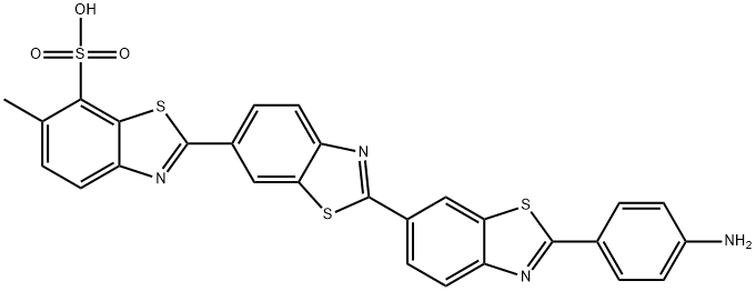 2''-(4-Aminophenyl)-6-methyl[2,6':2',6''-terbenzothiazole]-7-sulfonic acid 구조식 이미지