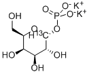 ALPHA-D-[1-13C]갈락토피라노실1-인산염이칼륨염 구조식 이미지